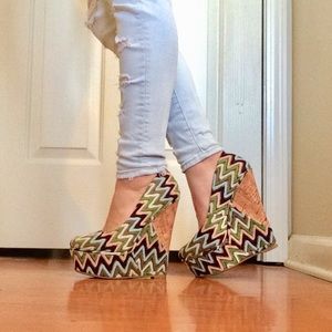 Retro Zig Zag Wedges